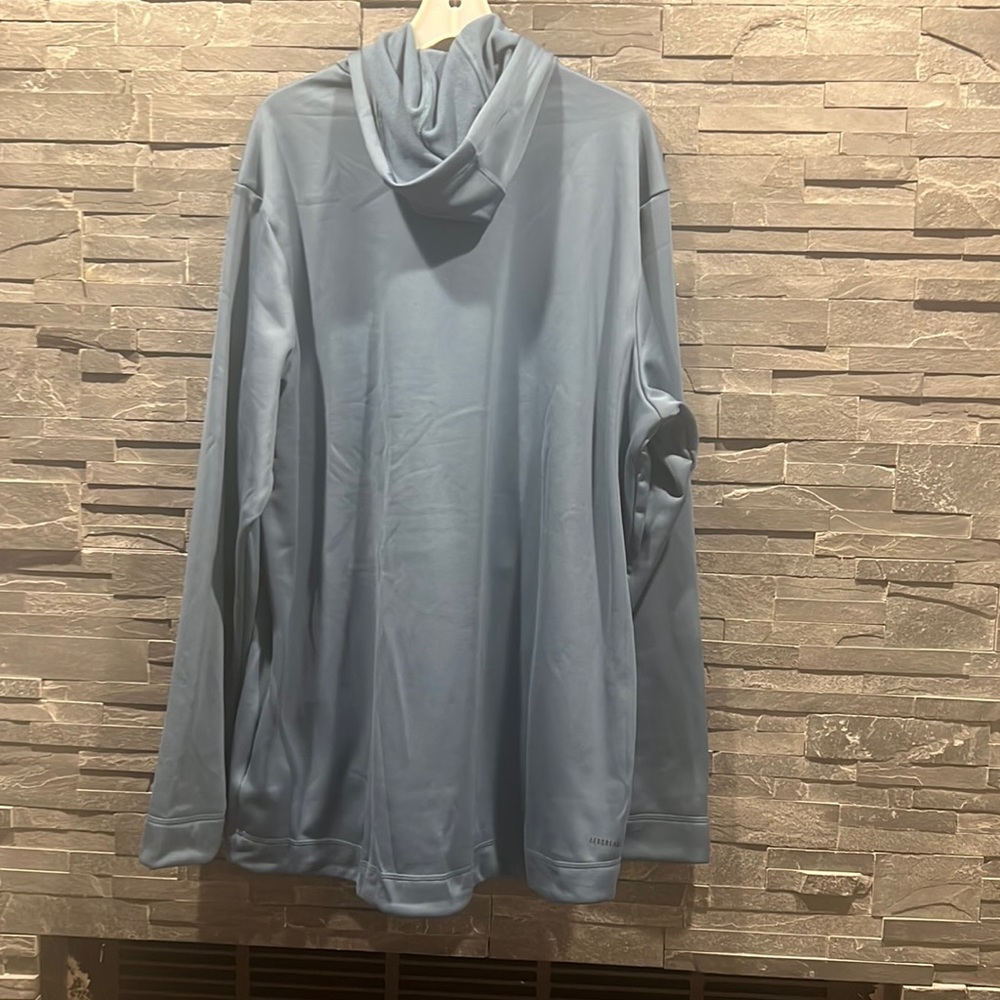 Adidas Moisture absorbing AEROREADY Poolover Hoodie w/Large Graphic Logo sz 2XLT - Picture 6 of 7